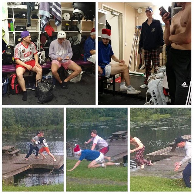 Pojat sai suorittaa muutaman tehtävän ja samalla toivotettiin tervetulleiksi joukkueeseen #jeppishockey #rautaliiga kiitos #mrbanks ja #olearys kun saivat pojat käydä kylillä 😉😂