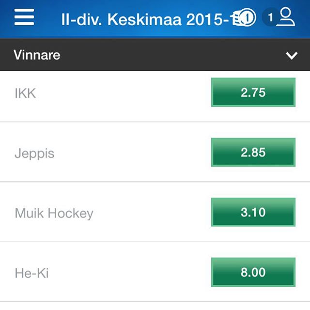 Här är #nordicbets top 4 lag stämmer detta? Under hela säsongen kan du spela på alla #rautaliiga matcher på deras hemsida. #jeppishockey #ikkronan #muikhockey #hellanpete #heki